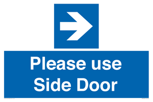 Please use Side Door (arrow Right) 